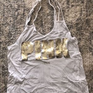 PINK tank top - very wrinkled, just needs washed